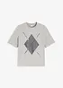 Shirt met halflange mouwen, pailletten en print, bonprix