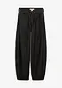 Barrel jeans mid waist met riem, bonprix