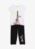 Meisjes shirt en 3/4 legging (2-dlg. set) met biologisch katoen, bonprix