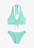 Bikini met halternek (2-dlg. set) met plooitjes, bonprix
