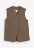 Lang mouwloos vest van twill, bonprix