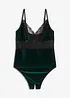 Fluwelen body ouvert, bonprix