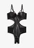Stringbody ouvert met wetlook, bonprix