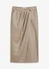 Imitatieleren midirok in wikkellook, bonprix