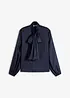Blouse met strik van soepelvallend satijn, bonprix
