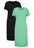 Jersey jurk van puur katoen (set van 2), bonprix