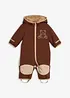 Baby softshell overall met teddyfleece en capuchon, bonprix