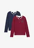 Henley shirt (set van 2), lange mouw, bonprix