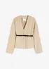 Oversized blazer met riem in wollook, gewatteerd, bonprix