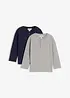 Henley shirt, lange mouw met biologisch katoen ( set van 2), bonprix
