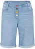 Comfort stretch jeans bermuda met borduursel en comfortband, bonprix