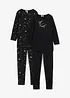 Longshirt en legging van biologisch katoen met glitterprint (4-dlg. set), bonprix