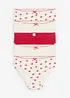 Slip van zachte ribtricot met satijnen strikje (set van 5), bonprix