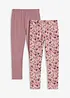 Legging in een elastische katoenmix (set van 2), bonprix