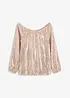 Oversized carmen-shirt met pailletten, bonprix