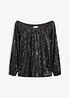 Oversized carmen-shirt met pailletten, bonprix