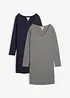 Jersey jurk van viscose (set van 2), bonprix