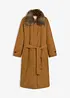 Gewatteerde trenchcoat met afneembare bontkraag, bonprix