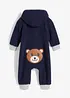 Baby fleece jumpsuit met capuchon, bonprix