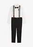 Overhemd, stretch broek, bretels en vlinderstrik (4-dlg. set), bonprix