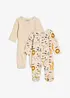 Baby pyjama onesie (set van 2) van biologisch katoen, bonprix