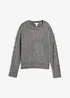 Boxy trui met kabelpatroon op de mouwen, bonprix