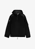 Teddy fleece jas met een geweven strook en capuchaon, bonprix