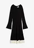 Gebreide jurk in een viscosemix met contrasterende details, bonprix