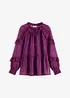 Chiffon blouse met ruches, bonprix