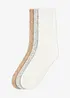 Sokken met kabelpatroon (set van 3), bonprix