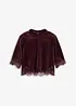Shirt van fluweel met kant, bonprix