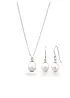 Elli ketting & oorringen van 925 sterling zilver (3-dlg. sieradenset), elli