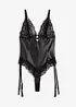 Stringbody in wetlook met afneembare jarretals, bonprix