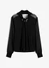Shirt met strik en kant, bonprix
