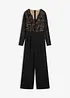 Jersey jumpsuit met kant, bonprix