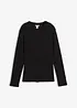 Geribde longsleeve van katoen, bonprix