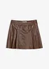 Korte rok van imitatieleer met plooien, bonprix
