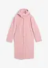 Lange teddy jas met capuchon en zakken, bonprix