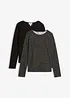 Longsleeve  (set van 2) van katoen-elastanmix, bonprix