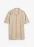 Overhemd met linnen en korte mouwen, loose fit, bonprix