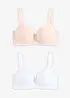 Voorgevormde bh met beugel van biologisch katoen (set van 2), bonprix