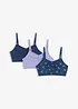 Bralette van zacht biologisch katoen (set van 3), bonprix