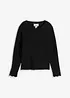 Gebreid shirt met contrasterende onderrand, bonprix