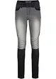 Skinny jeans tweekleurig in bikerstijl, bonprix