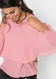 Cold shoulder blouse met kant, BODYFLIRT