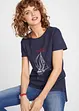 Katoenen T-shirt met print en zijsplitten, bonprix