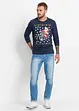 Longsleeve met kerstmotief, slim fit, bonprix