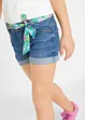 Meisjes jeans short met ceintuur, bonprix