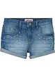 Meisjes jeans short met parels, bonprix