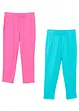 Meisjes 3/4 legging (set van 2) met biologisch katoenmix, bonprix